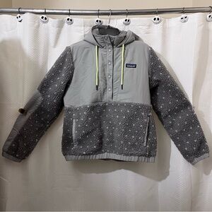 Patagonia Womens Medium Shelled Retro-X Sherpa Pullover Hooded Salt Gray Heather